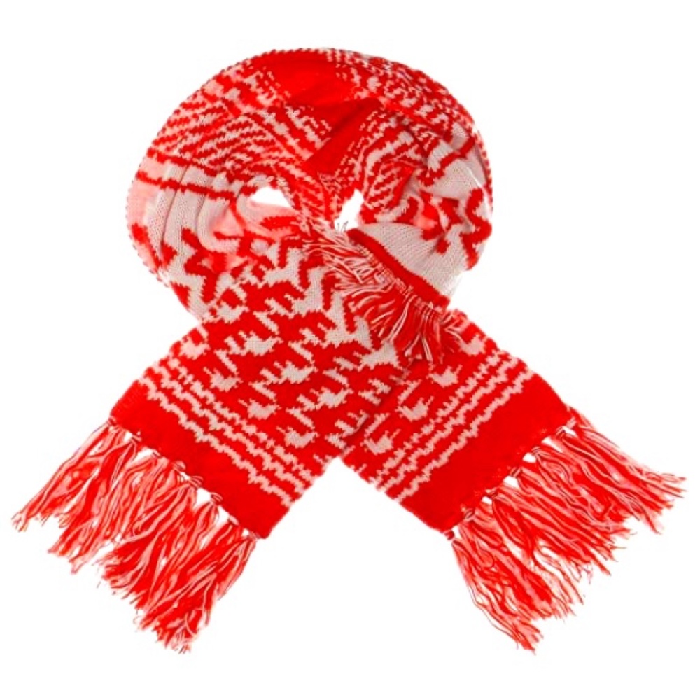 NWT Free People Womens High Fringe Scarf - Cherry